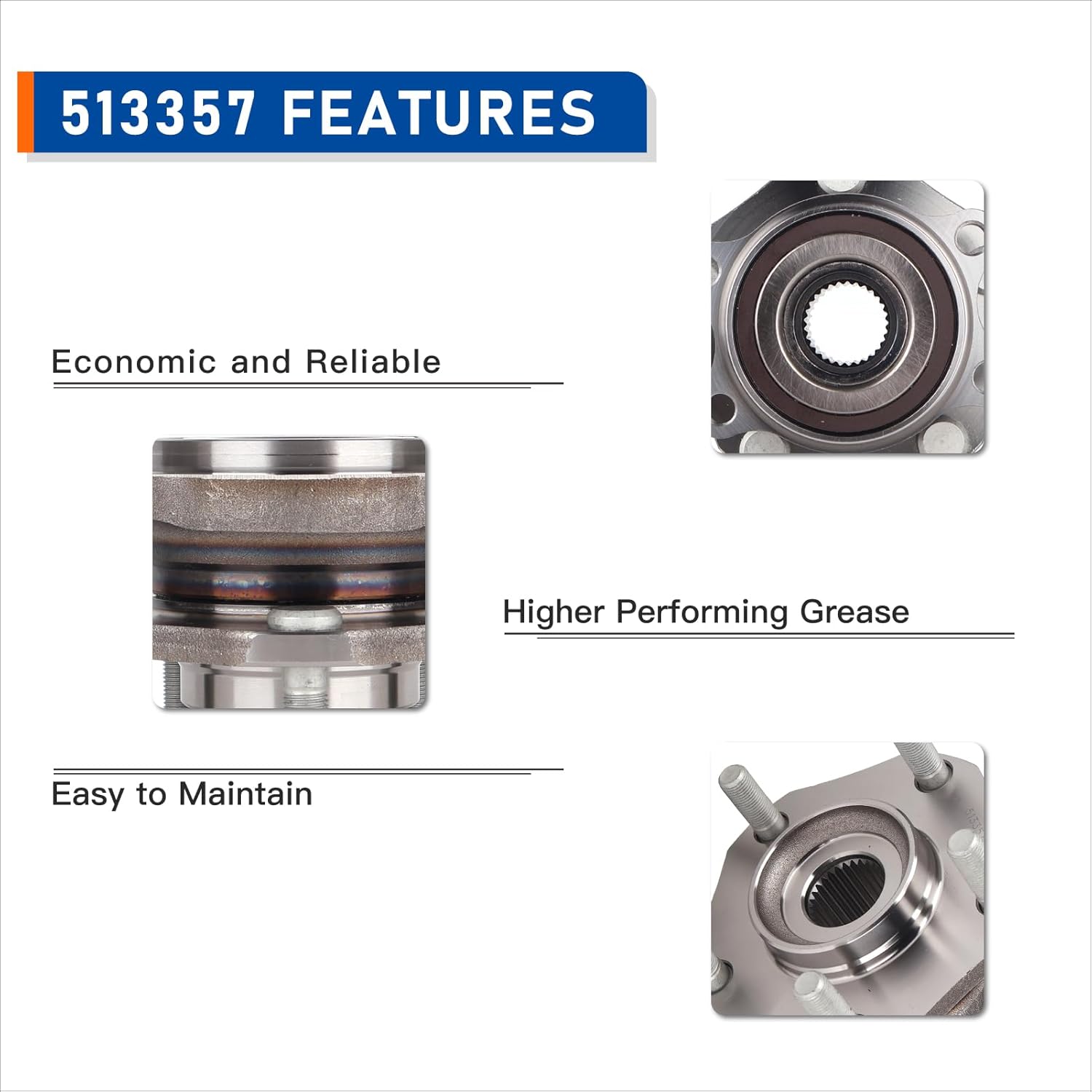 PAROD 513357 Front Bearing Hub Assembly Fit for 2017-2018 Nissan Qashqai, 2014-2023 Nissan Rogue, 2017-2022 Nissan Rogue Sport
