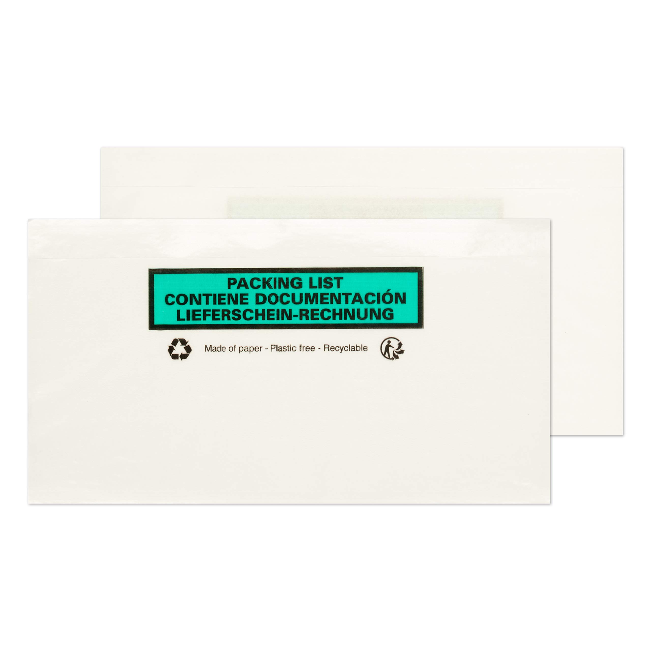 VITA 228 x 120 mm 40 gsm Documentos adjuntos Despegar y sellar (PAPDE32) Transparente - Paquete de 500