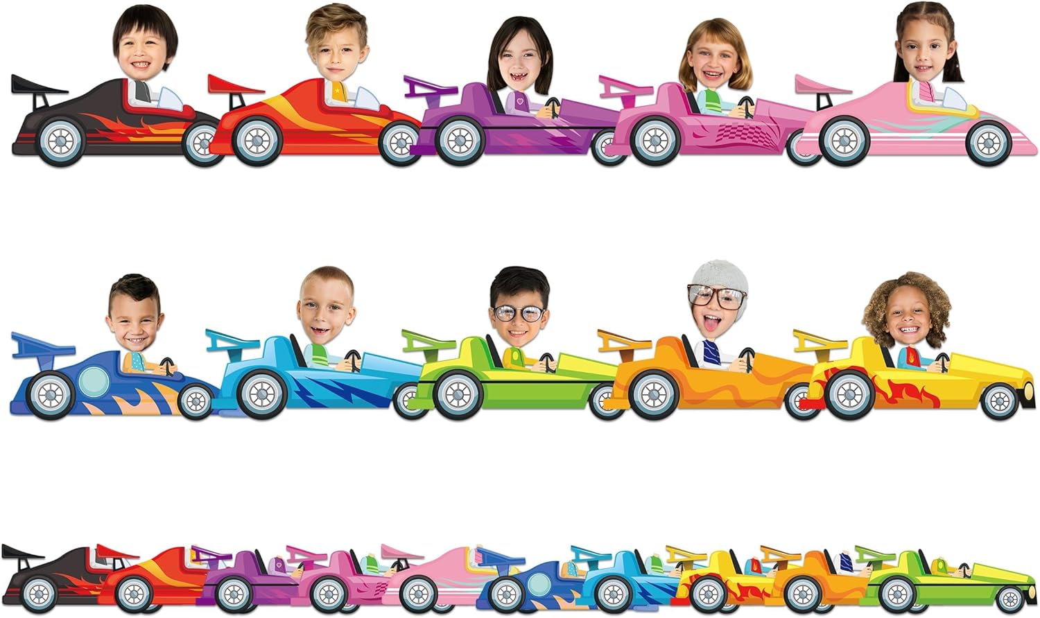 gisgfim 80Pcs Racing Car Cutouts Race Car Decorations Bulletin Board Auto Paper Cut-Outs Classroom Decor for Boy Girl DIY Craft Photo Wall Kindergarten Preschool Back to School Party Favor Supply