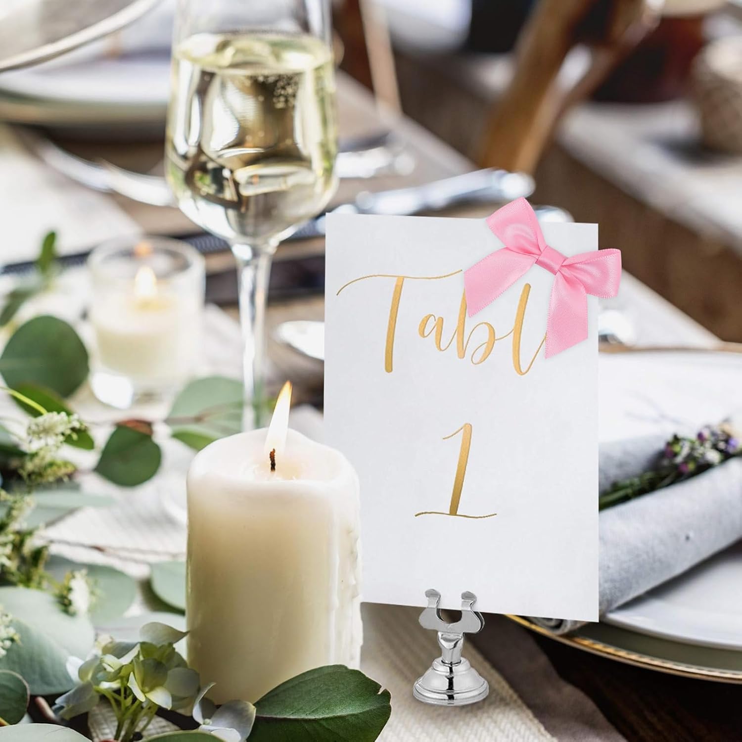 50 Pcs Premade Ribbon Bows Twist Tie Bows Baby Shower Bows Satin Ribbon Bows Self Adhesive Satin Bows for Gift Wrapping for Crafts Baby Shower Birthday Party Wedding Decorations - Image 5