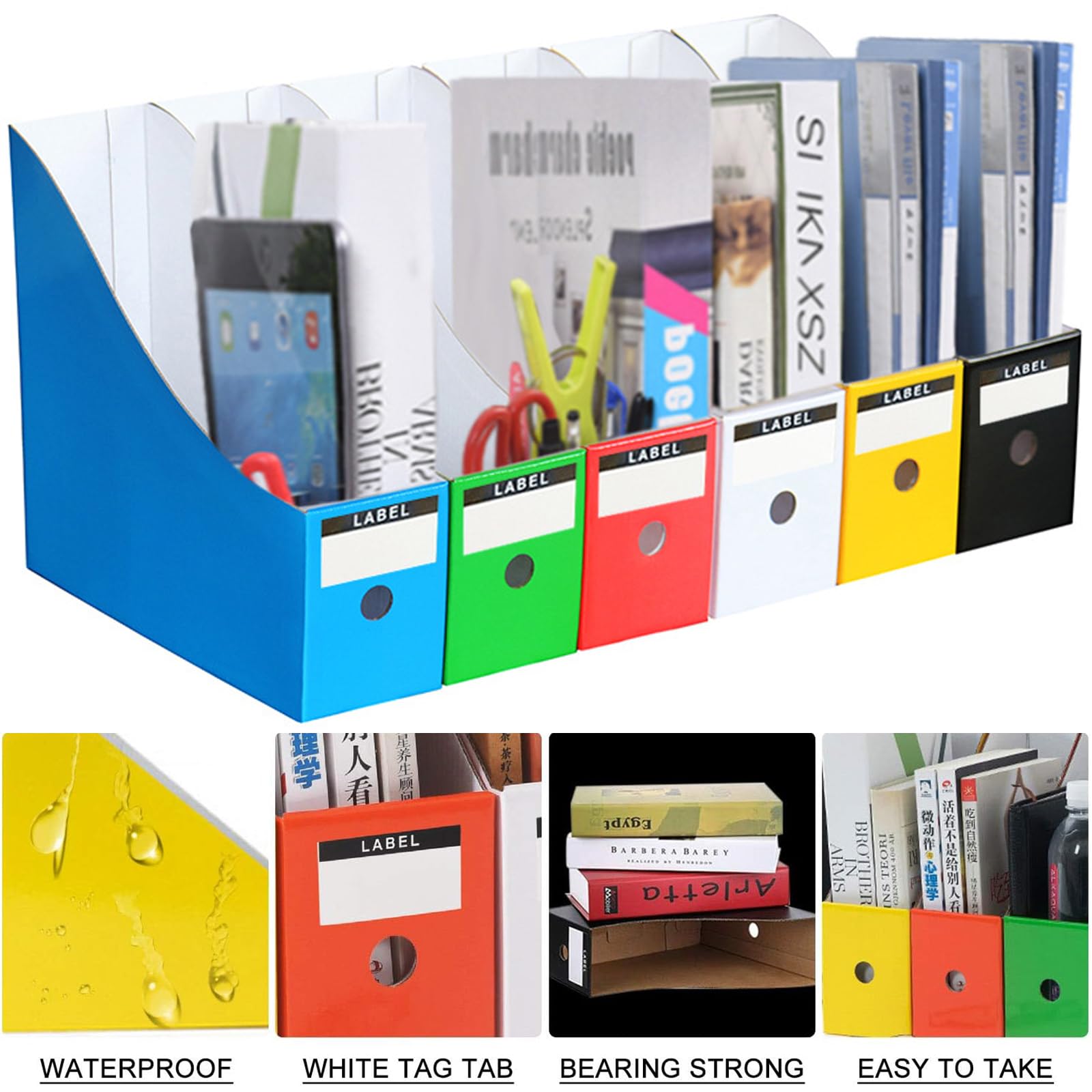 ARJDXDP 6 Pack Magazine File Holder with 6 Labels - Image 4