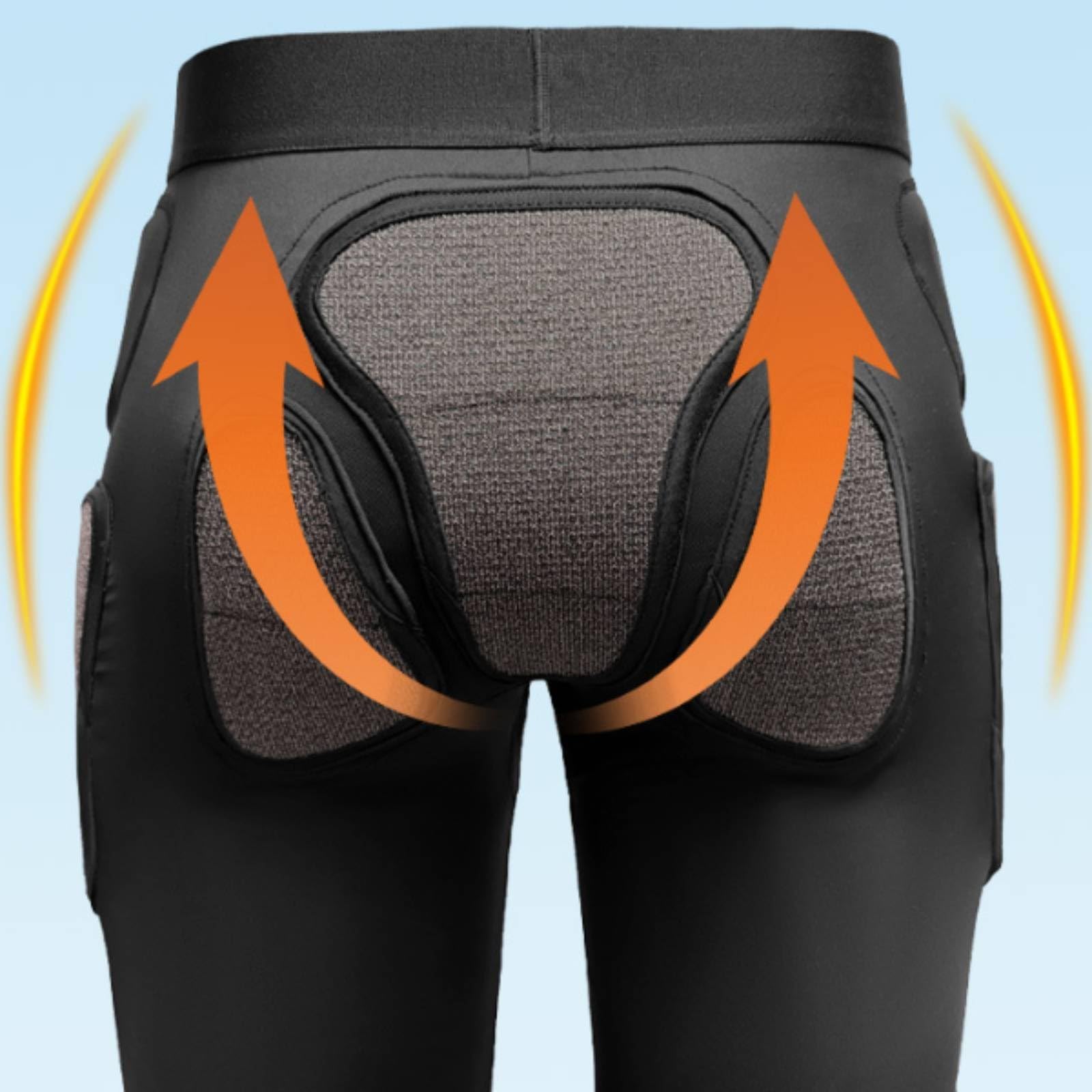 Amagogo Pantalones Protectores de Esquí con Absorción de Impactos Shorts Acolchados Pantalones de Protección Acolchado en Caderas y Asiento Malla de