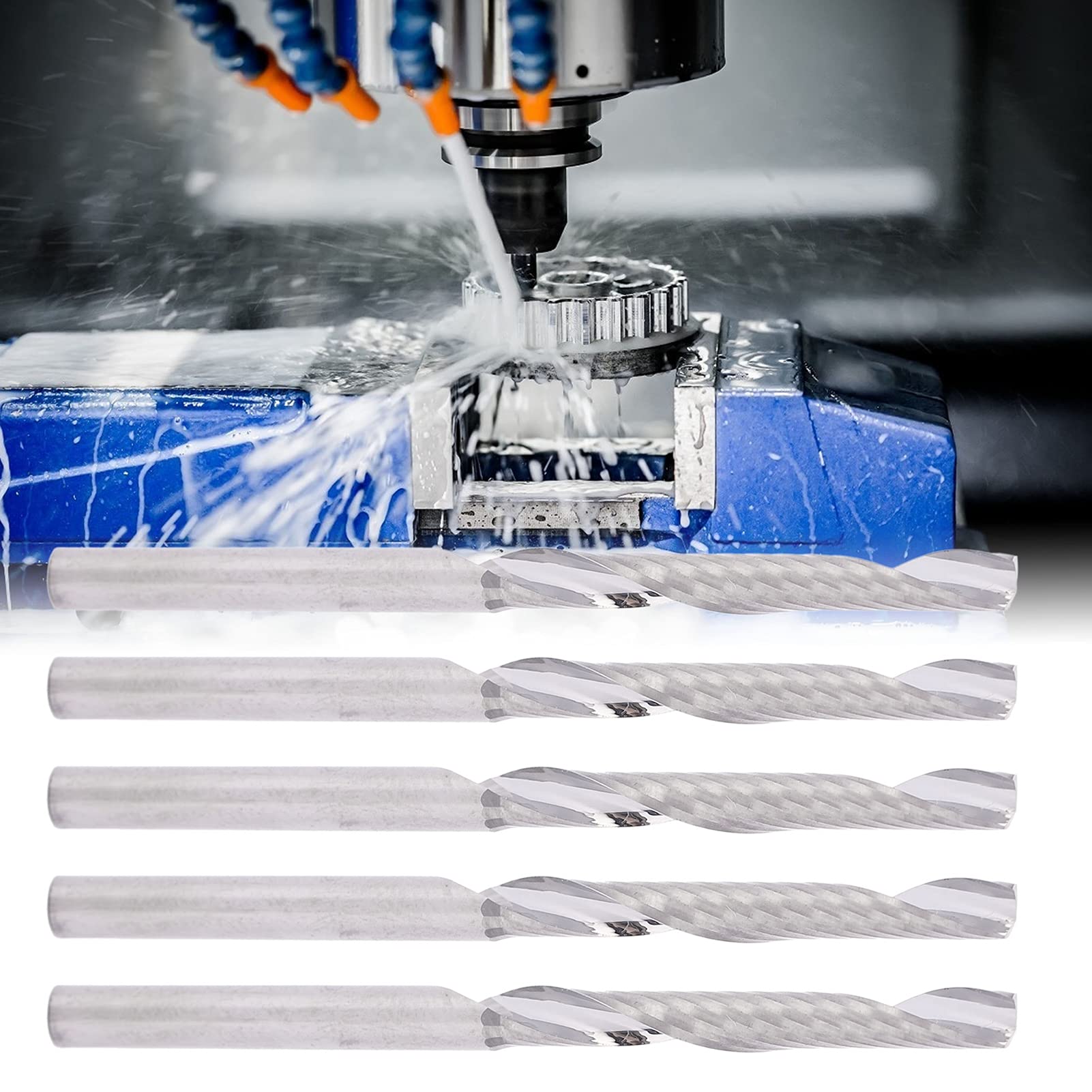 Tungsten Steel Spiral Spiral Single Flete End Mill Set 3,175x3.175x25x50mm rzeźba drewna