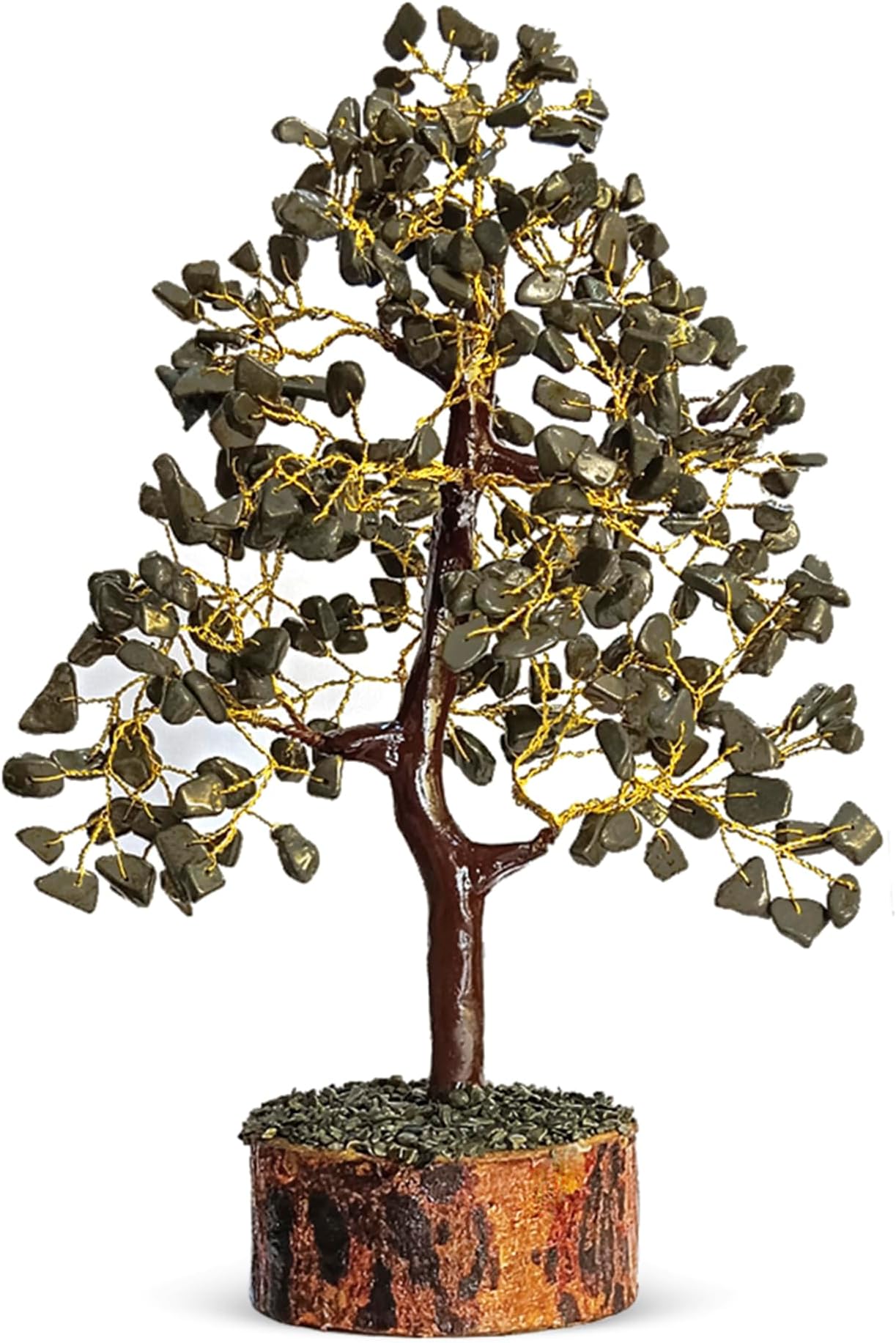 Pyrite Crystal Tree for Money - Money Stone Tree for Wealth, Confidence, Vastu Correction, Positive Energy, Reiki Healing and Good Luck- 300 Beads- 10-12 Inches