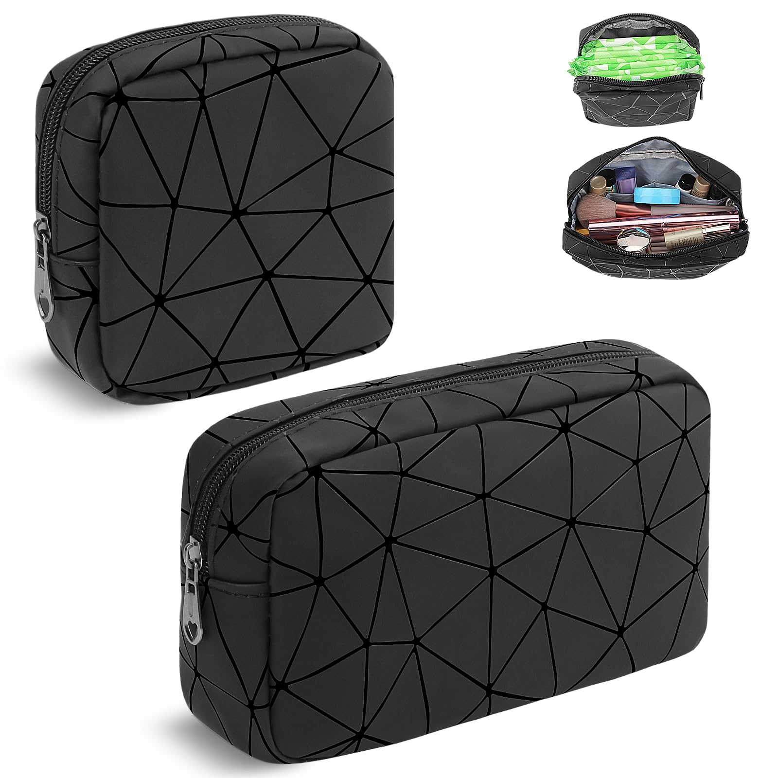 Likesing Period Bag for Teen Girls, Leather Sanitary Napkin Storage Bag, Portable Menstrual Pad Bag Period Pads Pouch, Small Make Up Bags