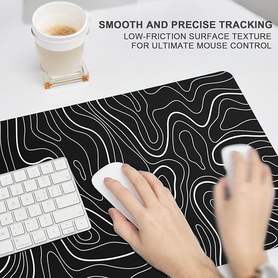 Rcege XL Gaming Mouse Pad with Non-Slip Rubber Base Waterproof Desk Mat | Stitched Edges, Smooth Glide, Extended Desk Pad, Fits Keyboard & Mouse, for Gaming and Home Office