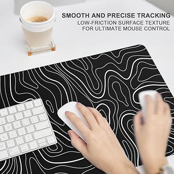 Rcege XL Gaming Mouse Pad with Non-Slip Rubber Base Waterproof Desk Mat | Stitched Edges, Smooth Glide, Extended Desk Pad, Fits Keyboard & Mouse, for Gaming and Home Office