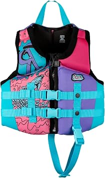 RONIX Girls August CGA Life Vest | Durable Soft Comfortable Floaty Swimming Life Jacket for Kids with Plush Inner & Back Supportive Foam