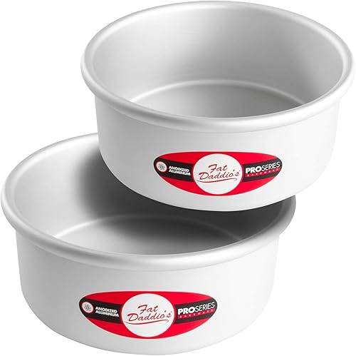 Miniatura 57 de Fat Daddio's Juego de moldes redondos de aluminio anodizado de 3 niveles para tartas de 3 pulgadas de profundidad, 4 pulgadas, 6 pulgadas, 8 pulgadas