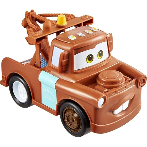 Disney Cars Toys Track Talkers Mater, 5.5-in, Authentic Favorite Tow Truck Movie Character Sound Effects Vehicle, Fun Gift for Kids Aged 3 Years and Older