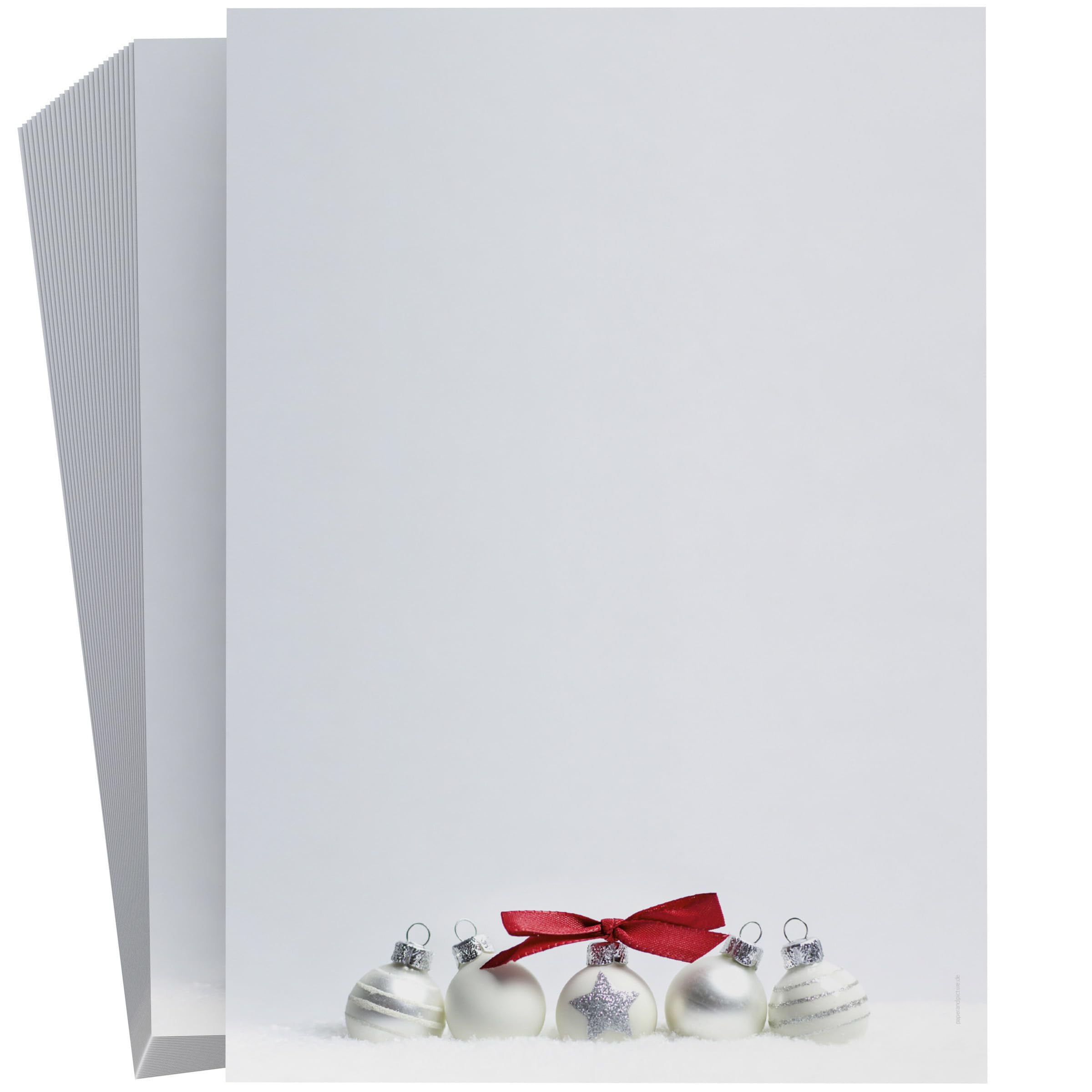 Weihnachtsbriefpapier-Set 100 Blatt A4 + 100 Kuverts mit Fenster