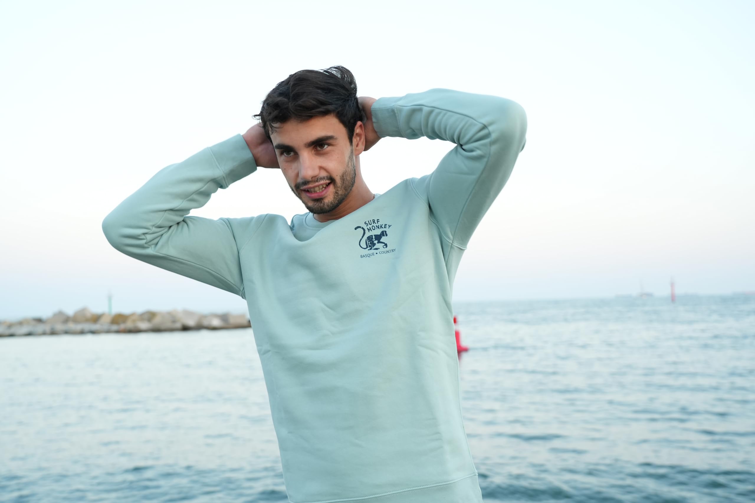 Surf Monkey Organiczna bluza z okrągłym dekoltem Save The Oceans