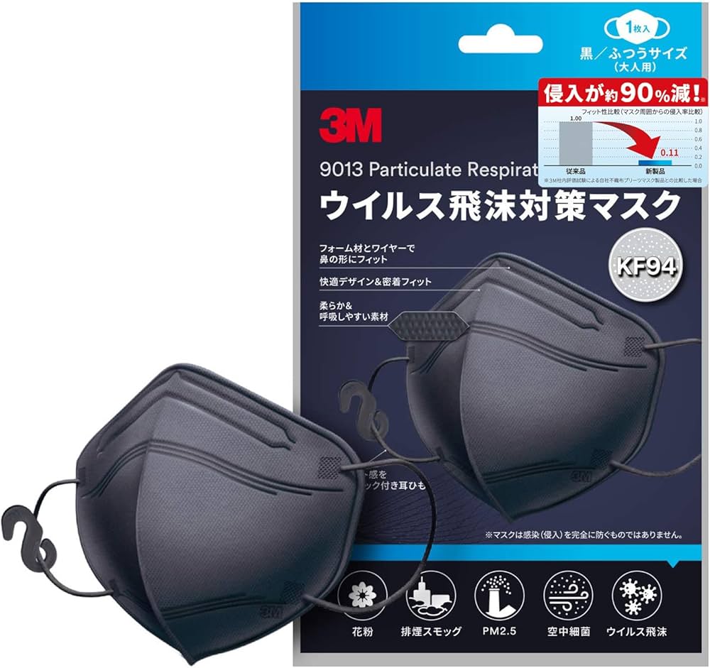 Amazon | 3M マスク ウイルス飛沫対策 KF94 不織布 快適形状 密着