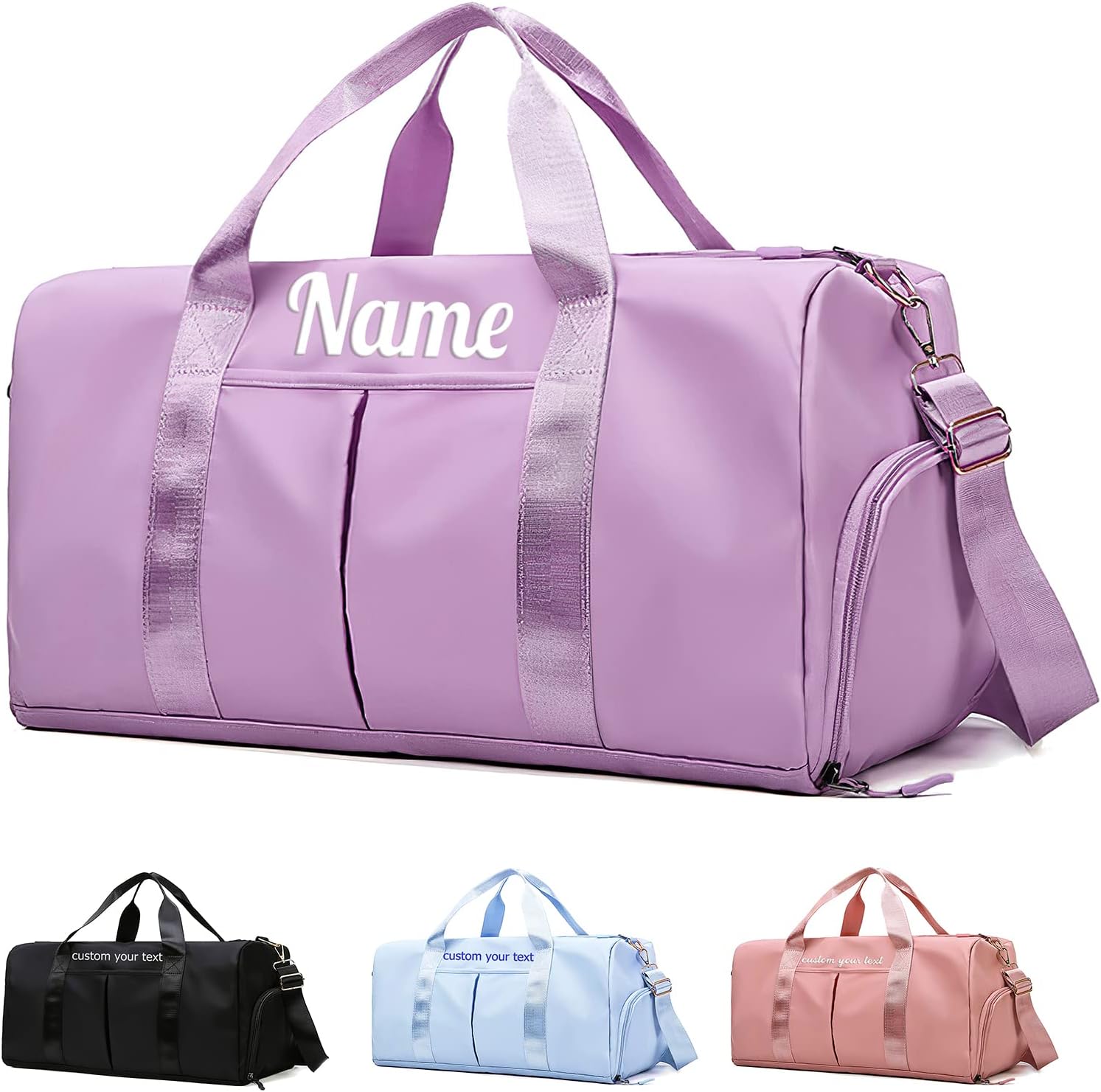 Personalized Duffle Bag Purple Sport Gym Travel Bags