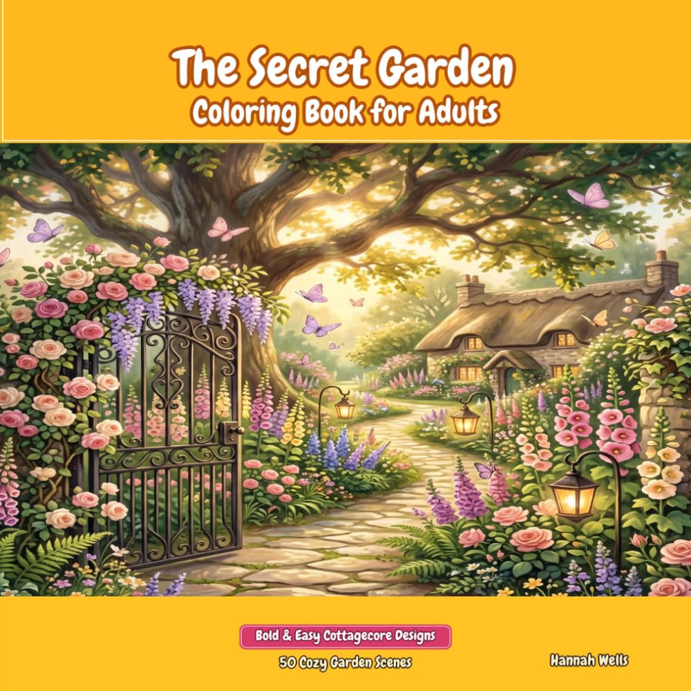 The Secret Garden Coloring Book for Adults: Bold and Easy Cottagecore Designs