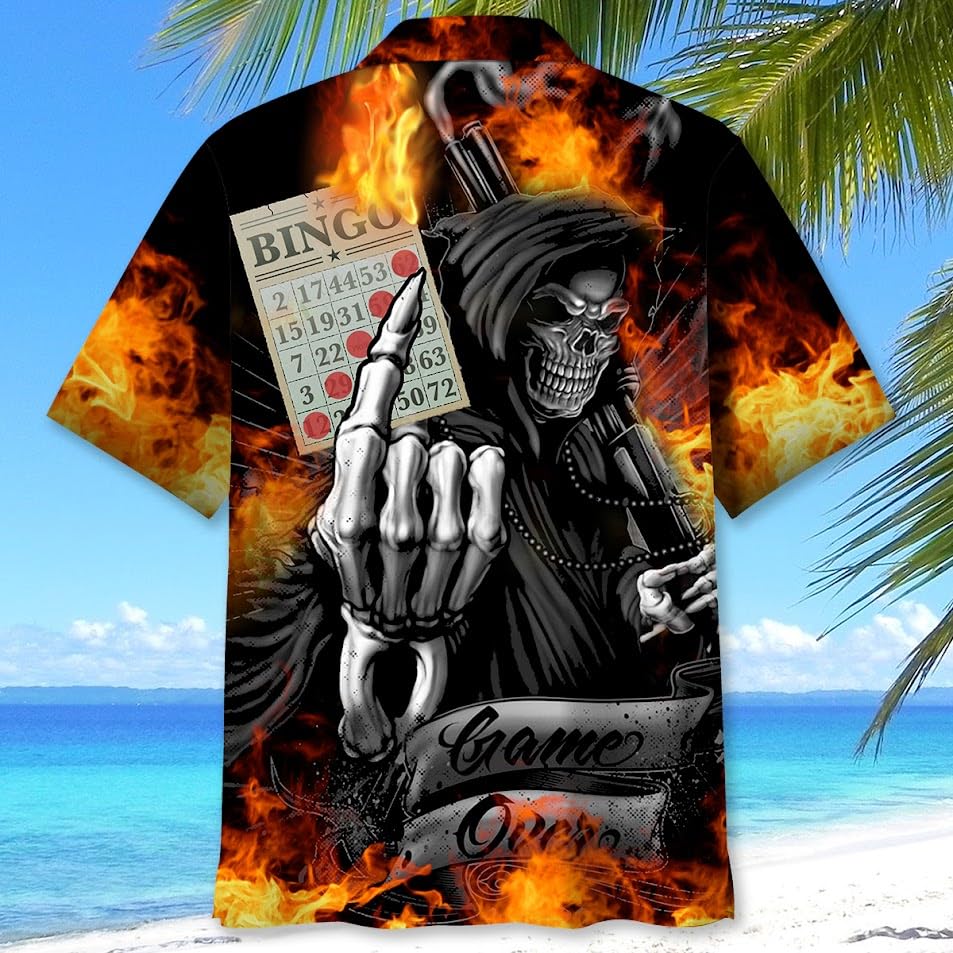 Bingo Hawaiian Shirts for Men, Bingo Funny Shirt Summer Short Sleeves Button Down Beach Clothing, Small4