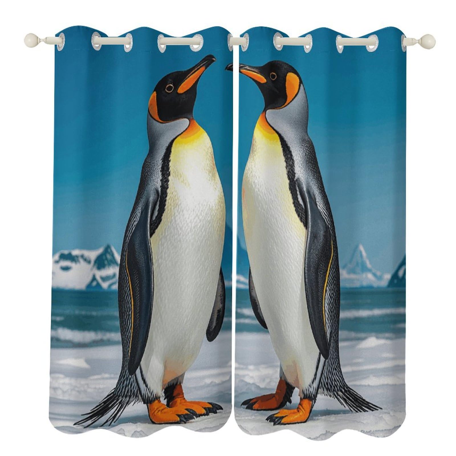Rideaux occultants anti-froid à motif pingouins pour isoler vos fenêtres