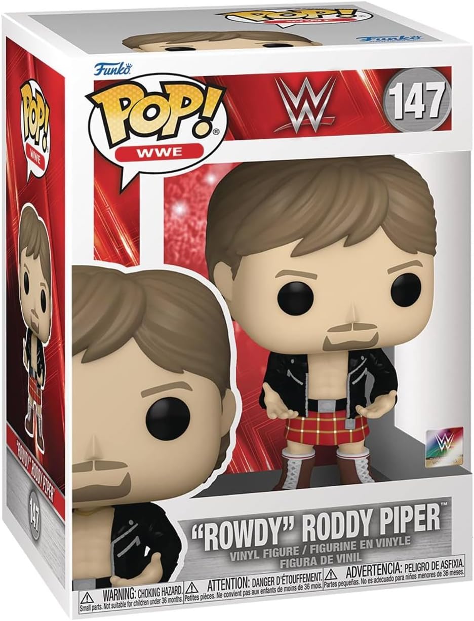 POP WWE: Rowdy Roddy Piper Funko Vinyl Figure (Bundled with Compatible Box Protector Case), Multicolor, 3.75 inches