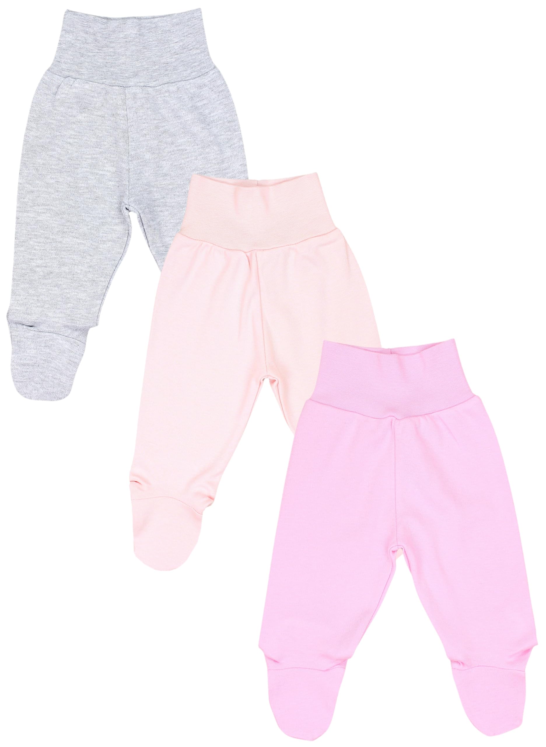 TupTam Pantaloni con Piedini da Neonato per Bambina, 3 Pezzi