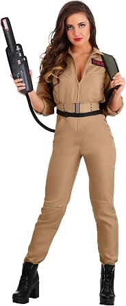 Fun Costumes Ghostbusters Adult Jumpsuit Costume Womens, Khaki Ghost Catcher Halloween Outfit