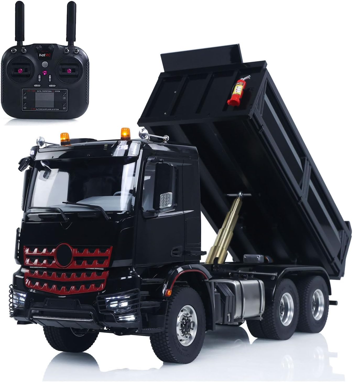 TOUCAN RC HOBBY 3348 6x6 Metal Chassis 1/14 RC Hydraulic Dump Truck Remote Control Tipper 2Speed Gearbox Light Sound HotRC Radio