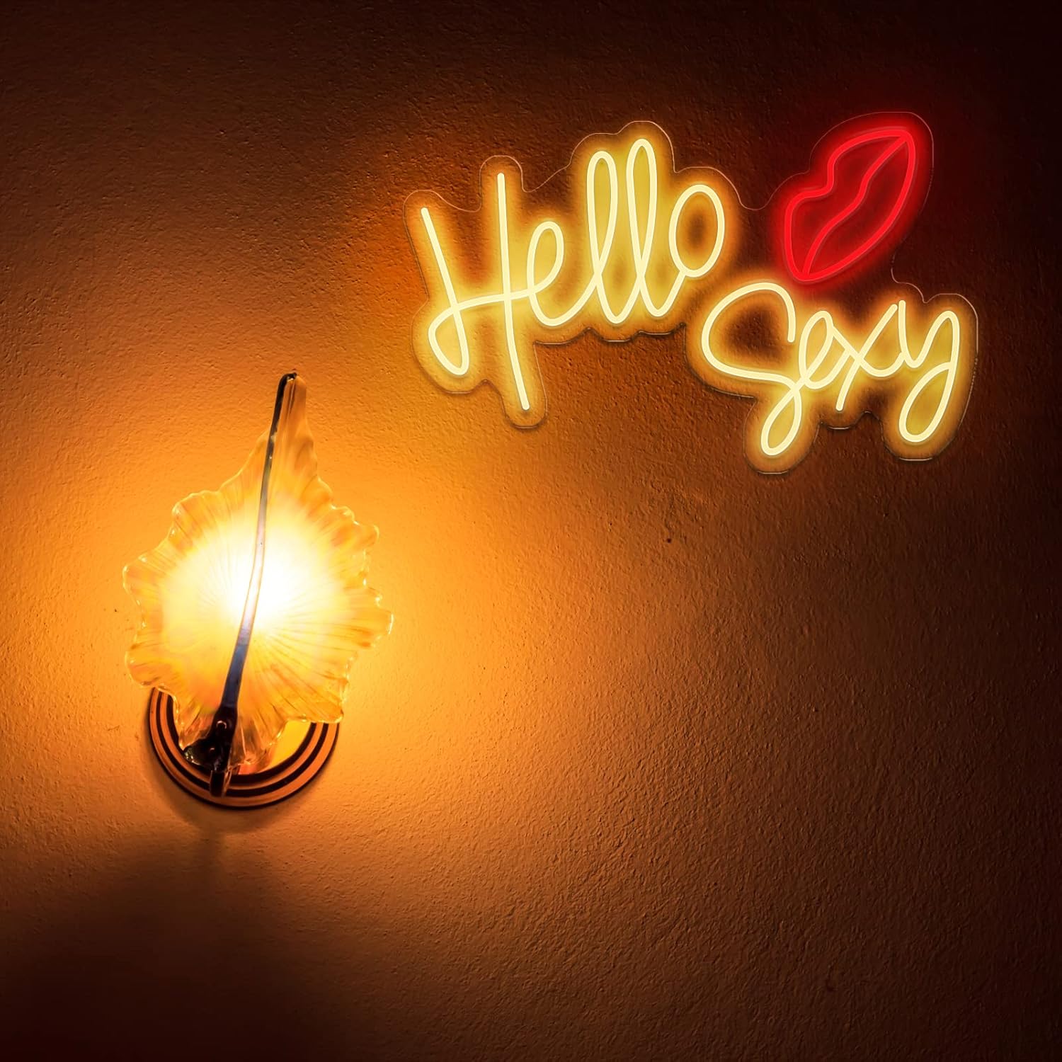 Hello Sexy Neon Sign for Wall Decor 16.5 IN - LED Light with Remote Switch Neon Sign for Bedroom Home Birthday Wedding Christmas Living Room Business Gift