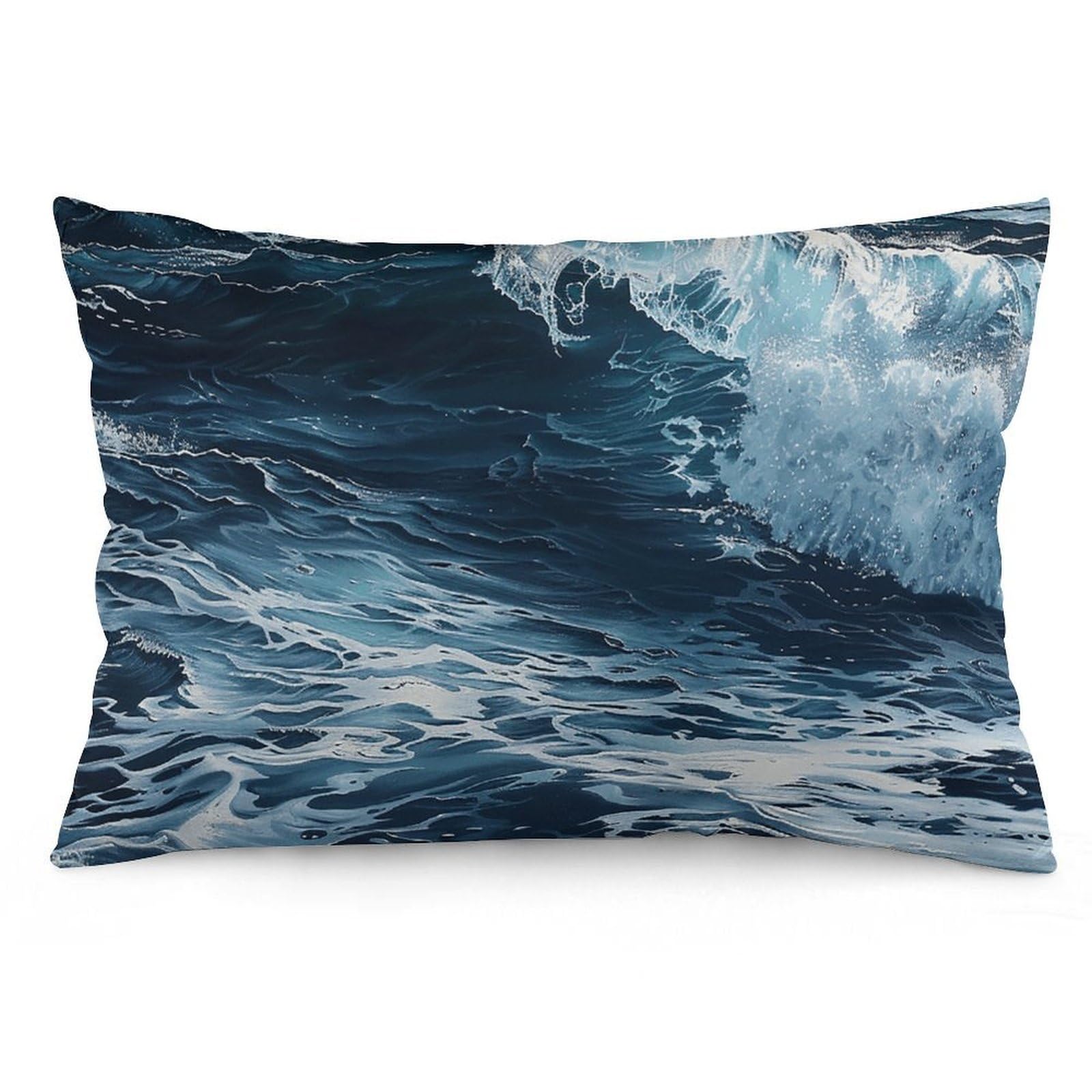 Velvet Pillowcases Standard Size 12 "x20, Ultra Soft Breathable Pillow Cases for Bed, Luxury Cozy Fuzzy Pillow Shams, Lumbar Pillow Cover, Waves in The Cushion Case Home Decor