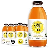 Vista 5 de Just Ice Tea Té helado orgánico, botellas de vidrio de 16 onzas líquidas (té de hierbas de hibisco de bayas, paquete de 12)