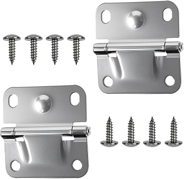 2 Pack Cooler Stainless Steel Hinge Replacement, Cooler Hinges with Screws, Camping Coolers Accessories, Compatible with Coleman Ice Chest Coolers Replacement 5235 5250 5286b 6262 6270
