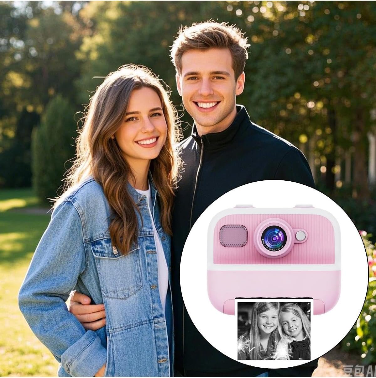 Portable Digital Camera Instantly Camera with Photo Printing Video Camera Toy Creative Learning Toy Kids Birthday Gift (PK)
