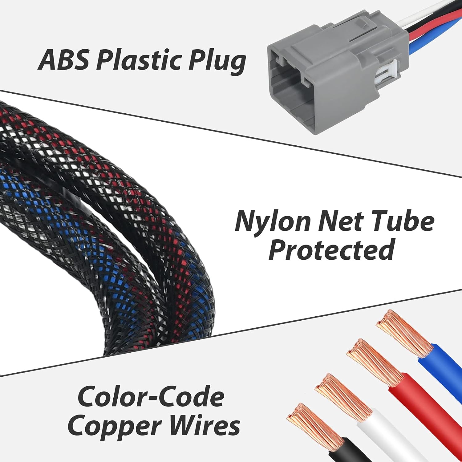 Oyviny Brake Control Wiring Adapter for 2015-2022 Ram + 4-Way Flat to 7-Way Round Blade and 4 Way Trailer Wiring Harness Adapter