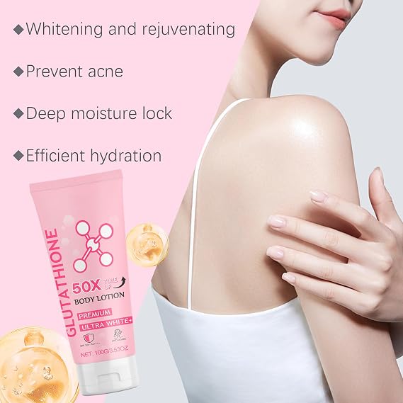 Glutathione & Niacinamide Tone Up Body Lotion - Lightweight Daily Hydrating Lotion Enriched with Glutathione 50x for All Skin Types, Scented Moisturizer for Soft Non-Greasy Skin, 100g (2 PCS)