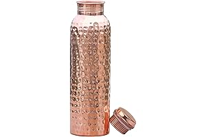 Copper Water Bottle (34oz/1000ml) 100% Pure Copper for Drinking