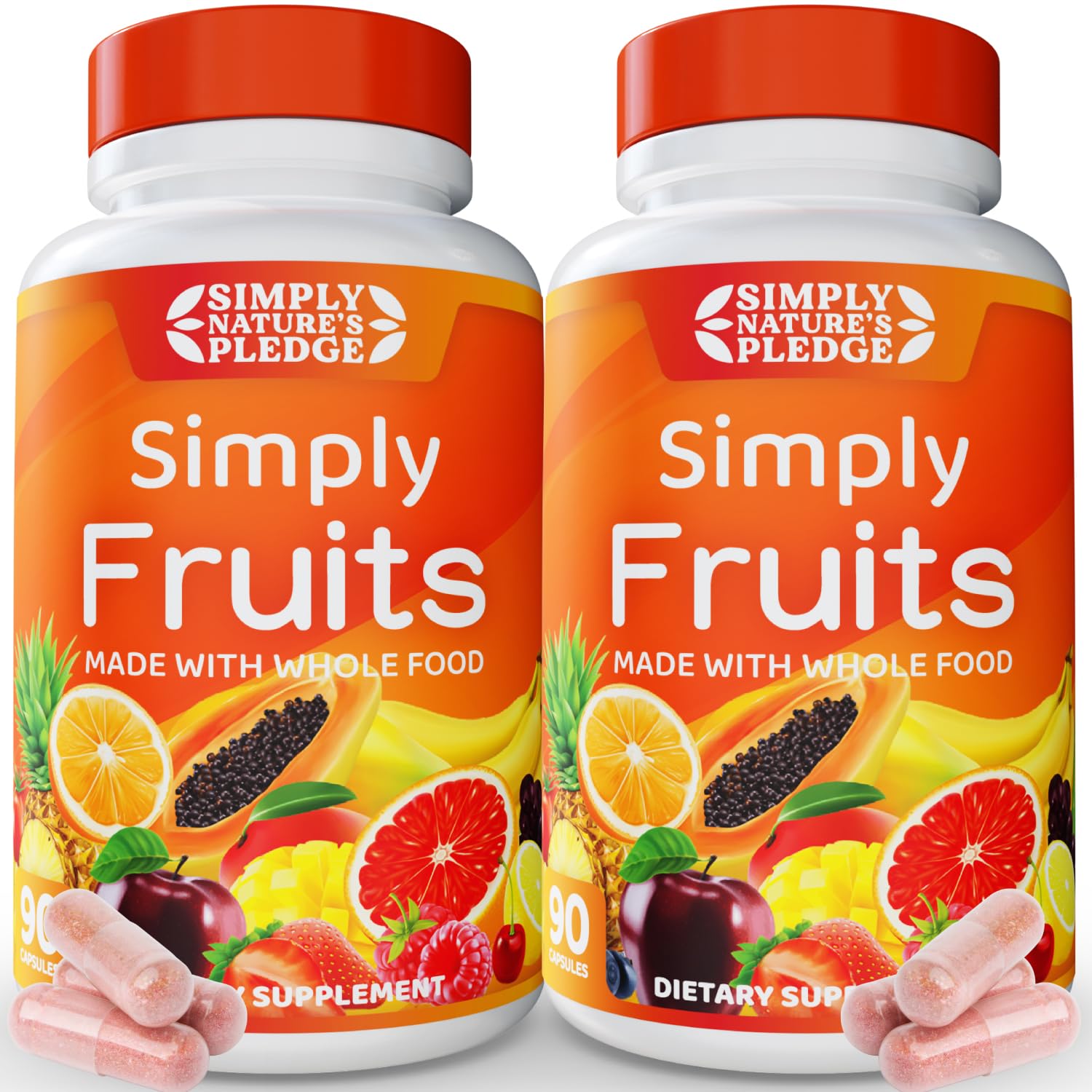 Simply Nature's Pledge Fruits Superfood Supplement (Pack of 2) 90 Count (Pack of 2)