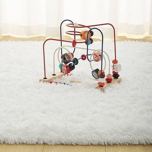 Miniatura 6 de Foxmas Alfombras suaves y esponjosas para dormitorio, habitación de los niños, alfombra lanuda de felpa para guardería, alfombras peludas para niños