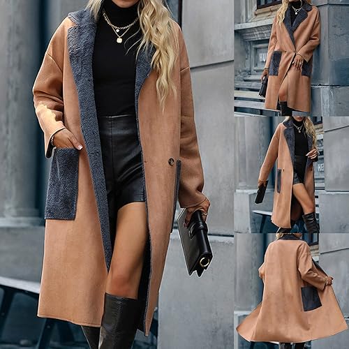 Miniatura 2 de SNKSDGM Sudadera para mujer de invierno cálida con forro de piel sintética militar, abrigos con capucha de forro polar parkas guisantes, Rosado