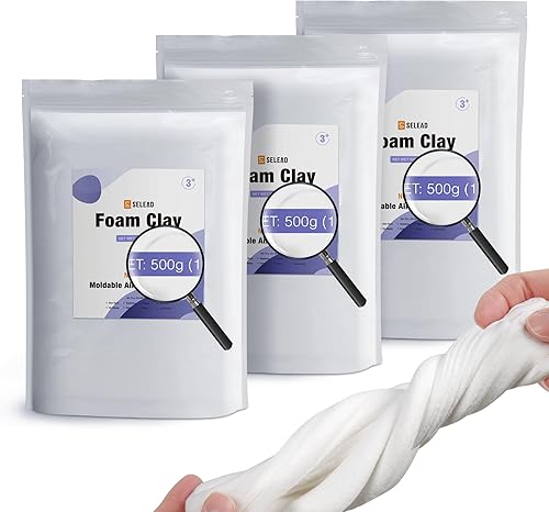 SELEAD Arcilla de espuma blanca 52.91 oz  Moldeable secado al aire ultra ligero modelado Arcilla mágica para adultos, cosplay, bricolaje, escultura,