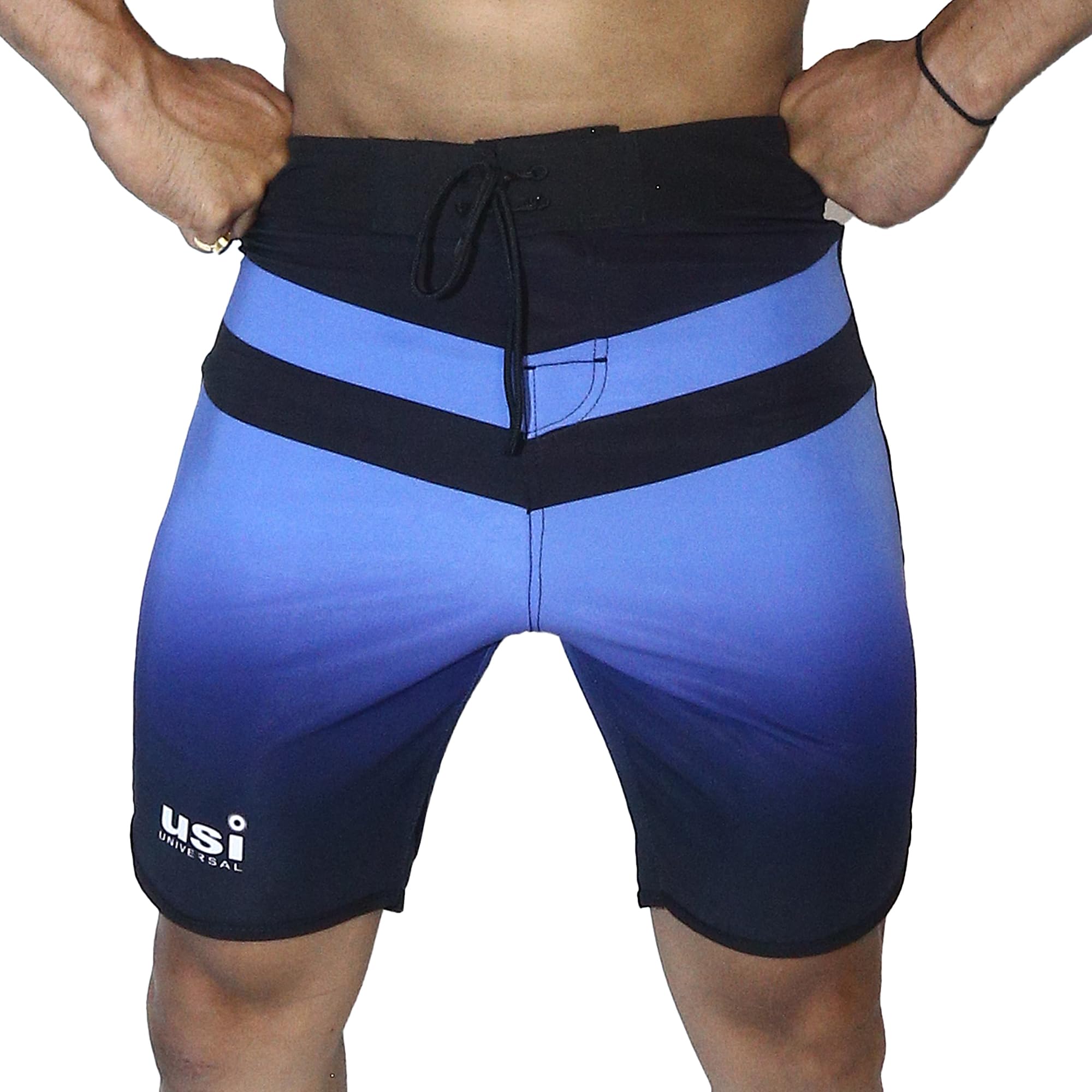 usi universal the unbeatable USI UNIVERSAL 411PT Shorts for Men, Triangle Physique Board Short for Fitness, Polyester Elastane Construction, Hook Loop Fly (Small, Blue)-picture-31