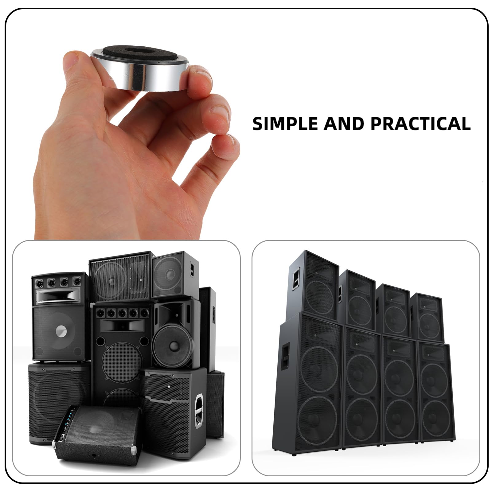 ARTIBETTER Foot Speaker Feet Pad 12pcs Plastic Chassis Pads Anti-Vibration Non-Slip Wear-Resistant Made of Plastic and Sponge