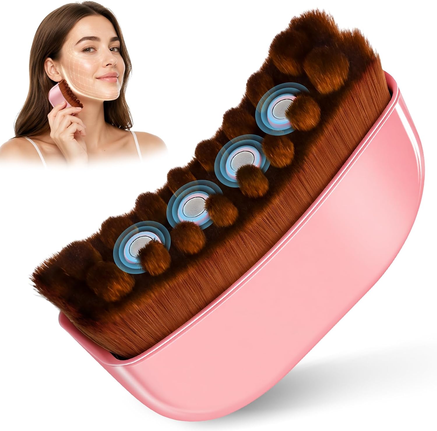 Magnetic Lymphatic Contour Face Brush for Sculpting & De-Puffing