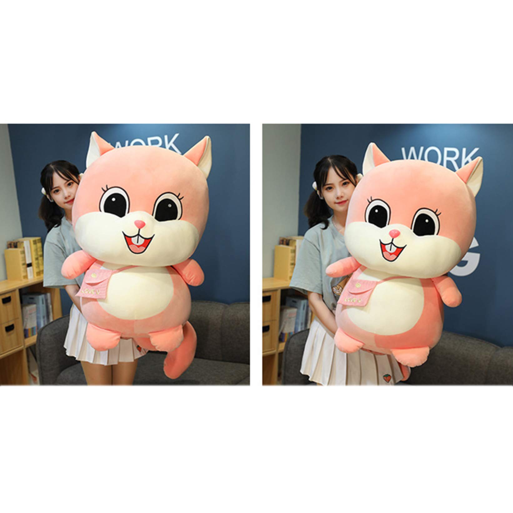 Amazon.co.jp: MMLYY リスぬいぐるみ ふわふわ リス 抱き枕 60cm 特大