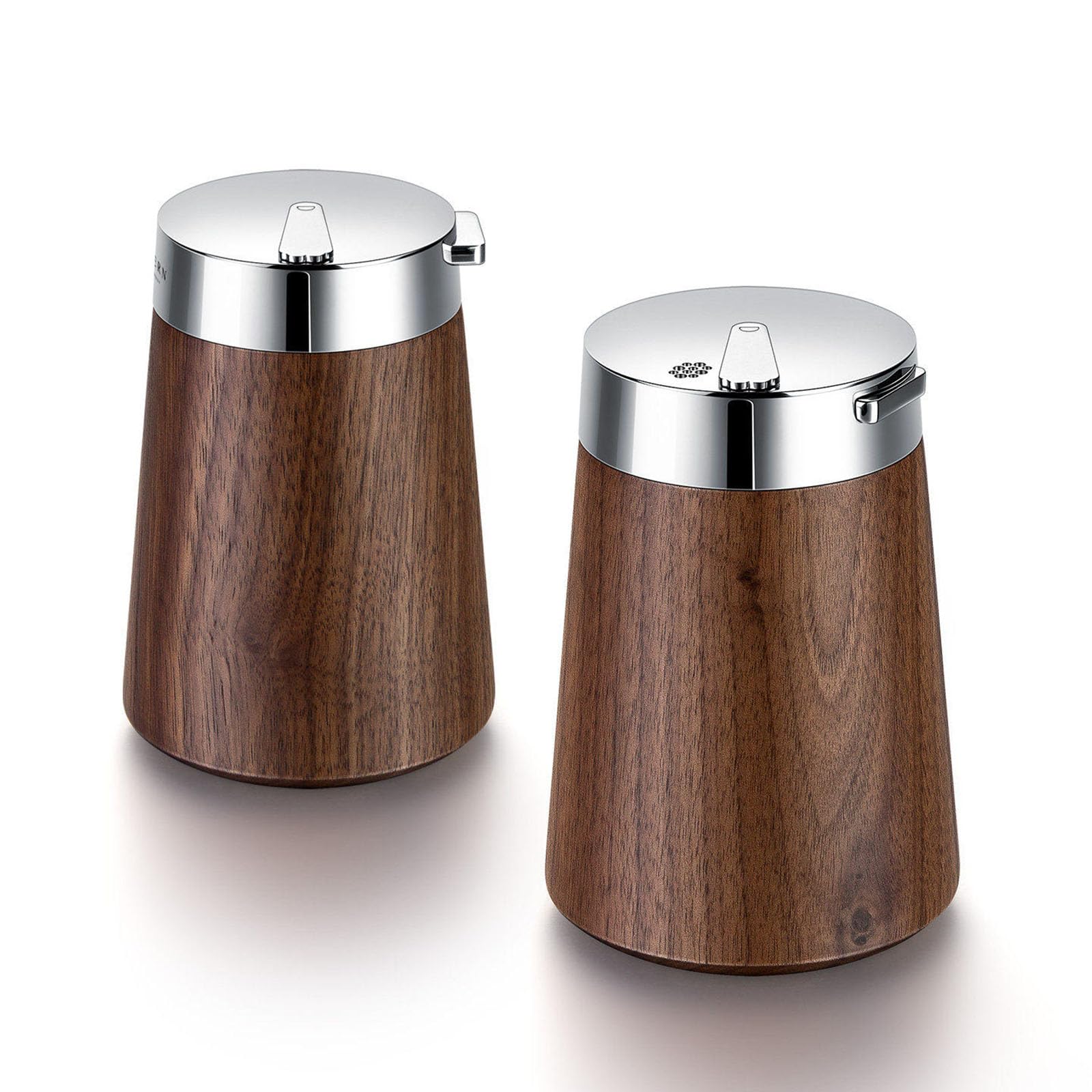 Salero Y Pimentero De Madera De 95 Ml (3.2 Oz), Dispensador De Especias con Tapa De Apertura a Presión, Accesorio para Mesa De Comedor O Encimera, Abertura De 2 Mm, para Cocina Y Exteriores.