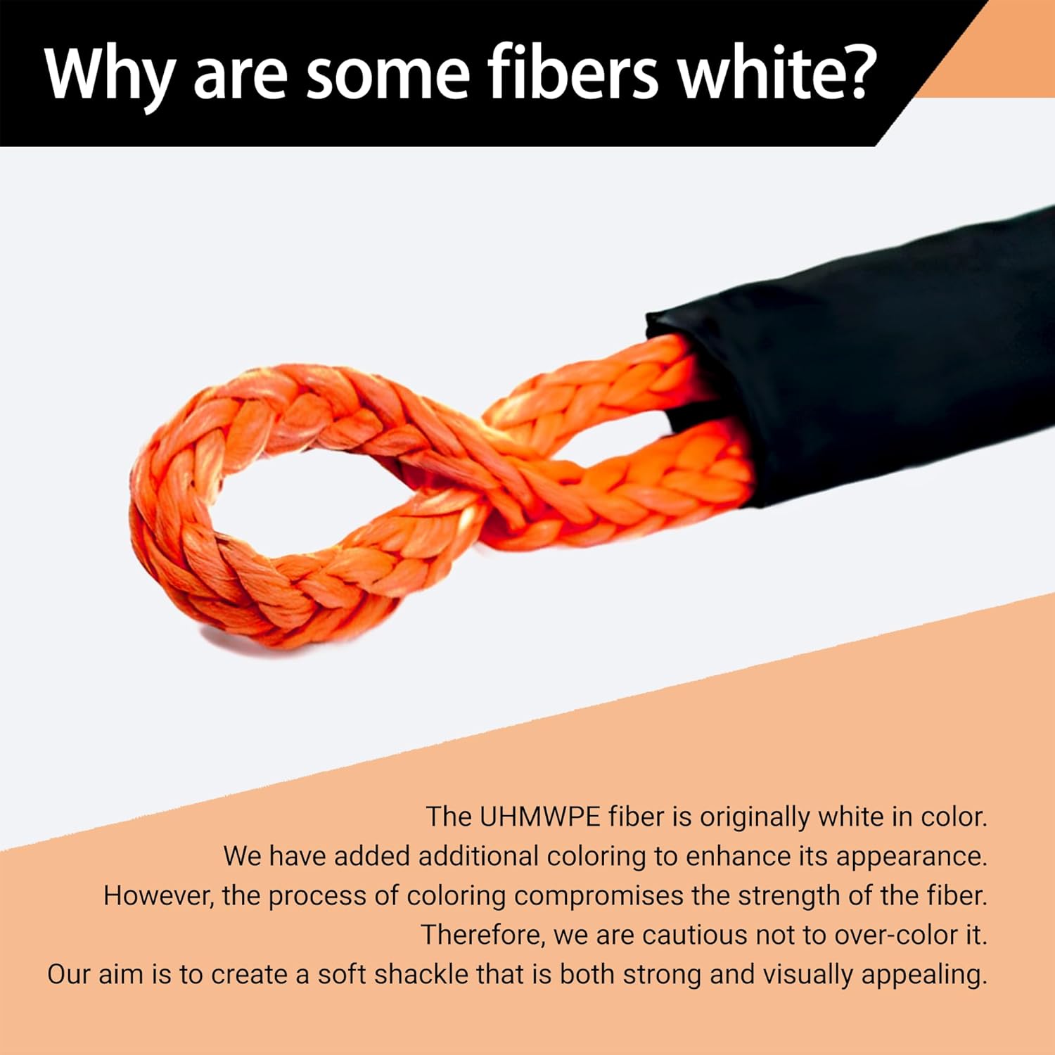 Synthetic Soft Shackle (2-Pack) - 1/2 Inch x 22 Inch (50000lb Break Strength) Rope Recovery Shackle with Extra Sleeves for Off-Road, Sailing, Jeep, Truck, ATV, UTV, SUV, 3 Years Warranty - Image 4