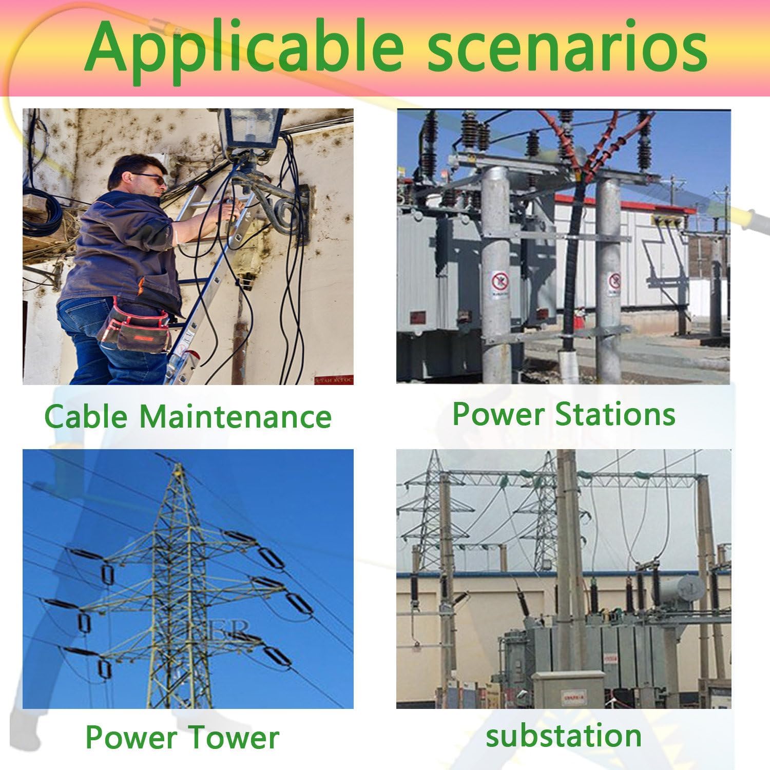 Non-Conductive Electric Safety Pole, Insulated Hook, 3.3ft to 9.8ft, Life-Saving Tool for Firefighters & Electricians - Essential Electrical Safety Equipment