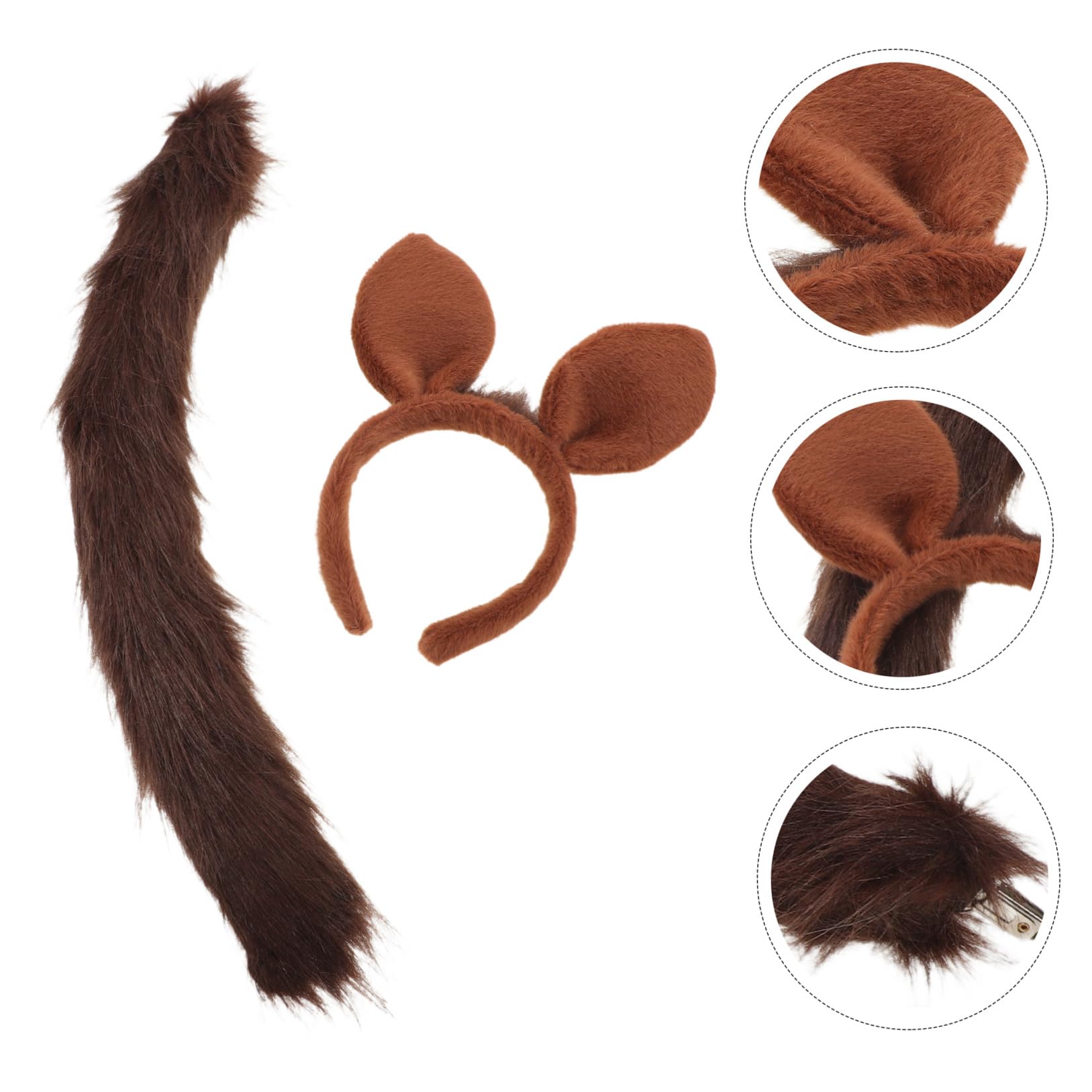 Healeved 4 Juegos Diadema de Cosplay Orejas de Caballo de Felpa Marrón para Disfraces, Accesorios Cómodos para Actuaciones y Celebraciones Infantiles y Adultas