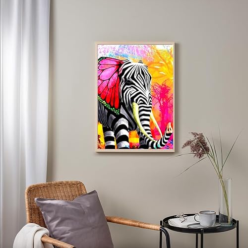 Miniatura 6 de uohqhi Kits de pintura de diamante de elefante, kits de arte de diamantes de elefante, kits de pintura de diamante 5D para adultos, para regalo,