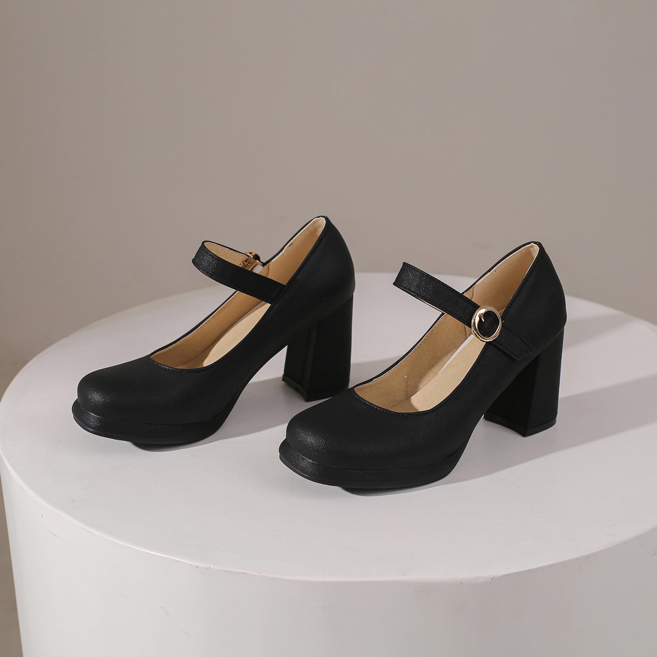 Briller Mary Jane Femme Plateforme Chunky Chaussures