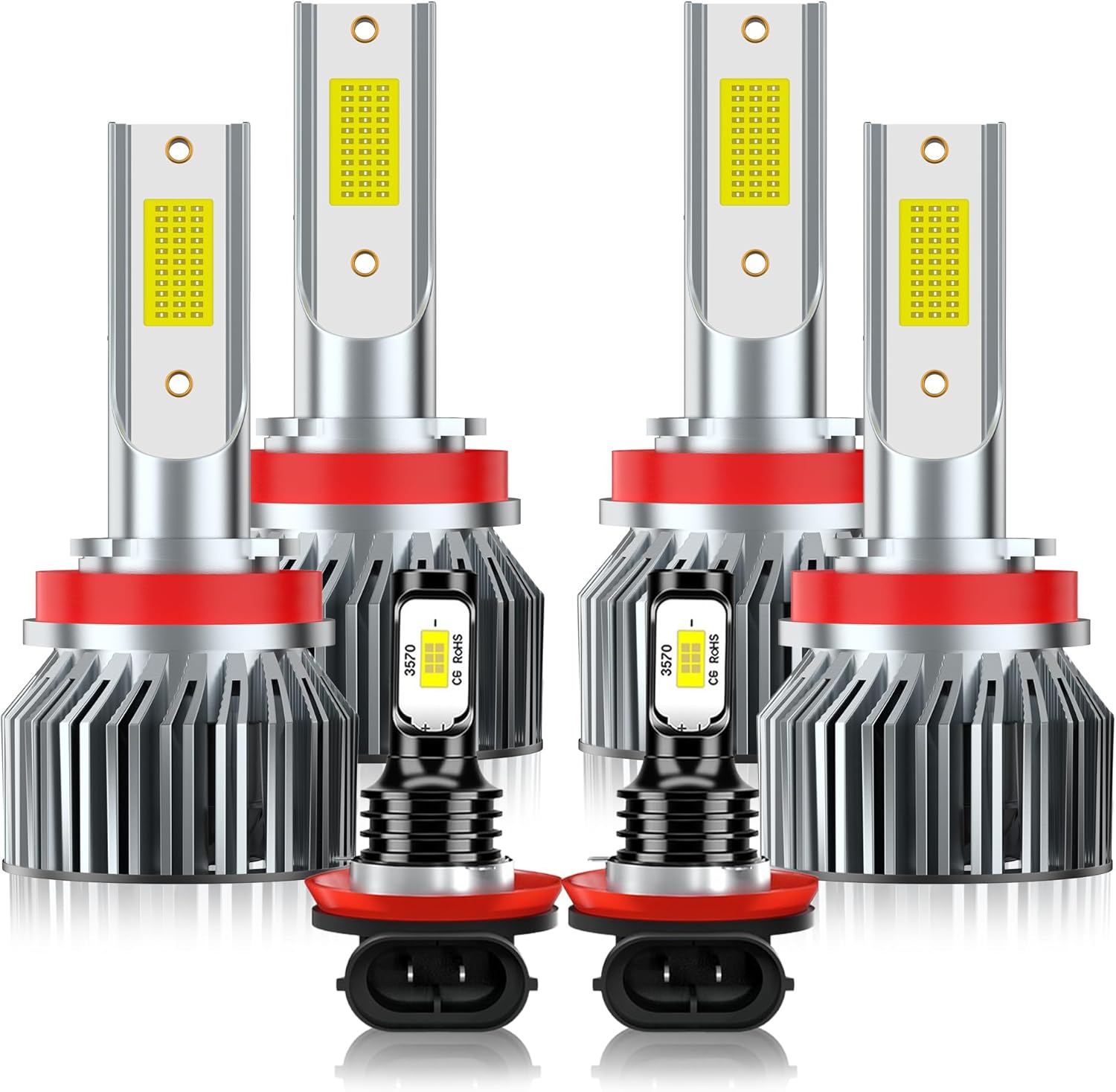 Fit For Nissan Altima 2007-2018 Driving Light Bulbs Combo, 500% Enhanced Visibility With 12000RPM Turbo Fan, Direct Installation, 6-Pack Lighting Bundle