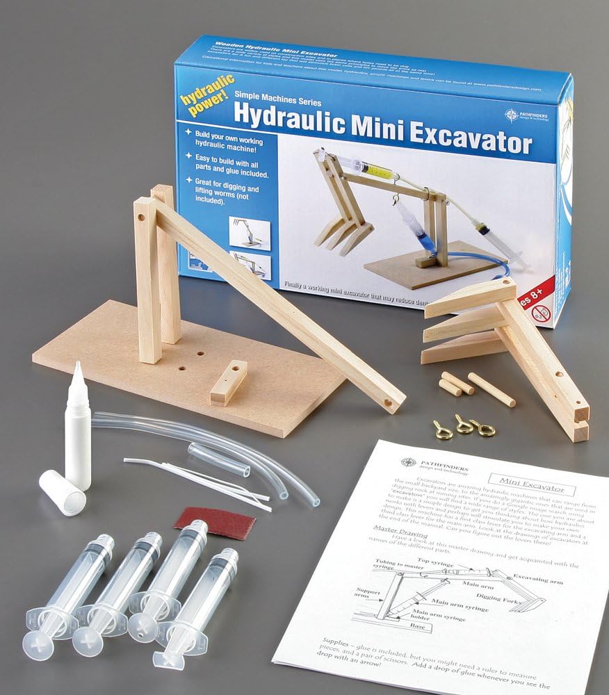 Pathfinders Hydraulic Mini Excavator Wooden Kit