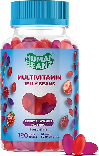 Human Beanz Gomitas multivitamínicas de gelatina con zinc para hombres y mujeres, suplementos dietéticos de apoyo inmunológico para adultos,